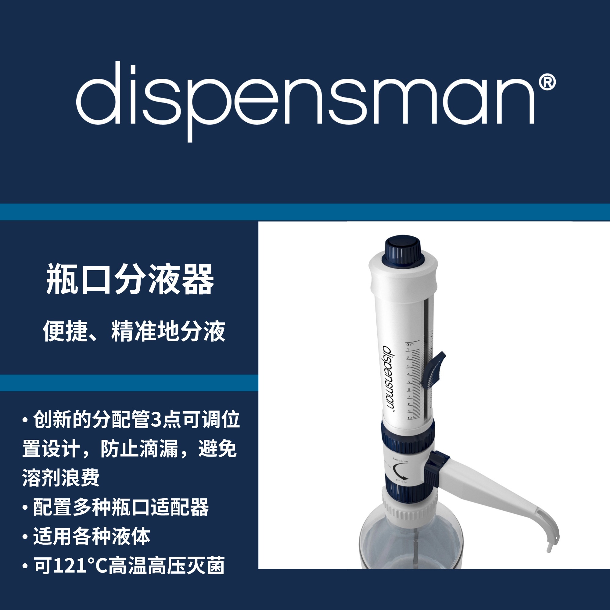 Gilson吉尔森DISPENSMAN® 瓶口分液器大体积分液