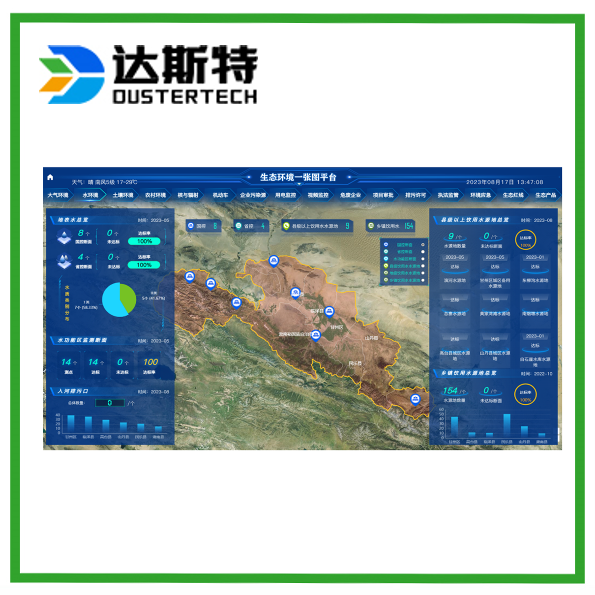 生态环境全景地图 环保一张图可视化分析平台