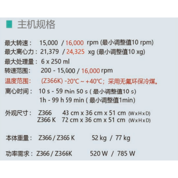 德国HERMLE台式高速冷冻离心机:Z 366 K