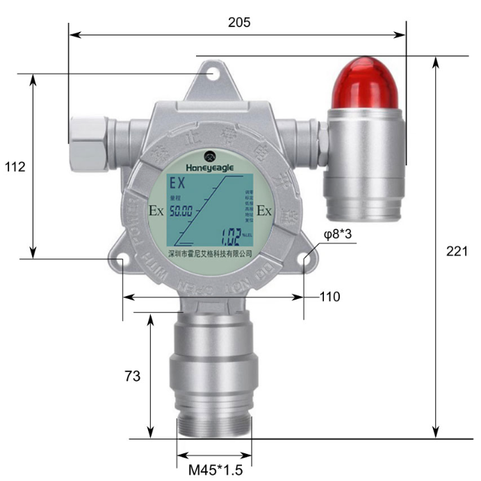 霍尼艾格固定式四氢噻吩气体检测仪HNAG1000-C4H8S-T