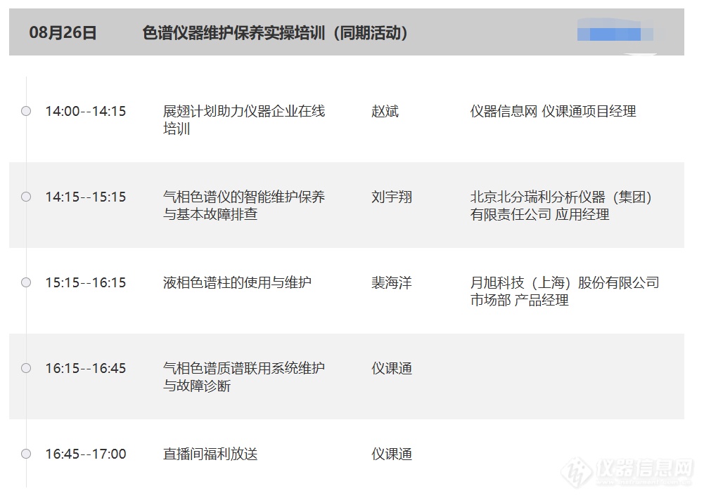 明日开讲！第九届色谱网络会议全日程抢先看