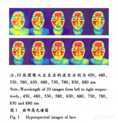 高光谱成像技术对人体面部和手掌的成像及光谱分析