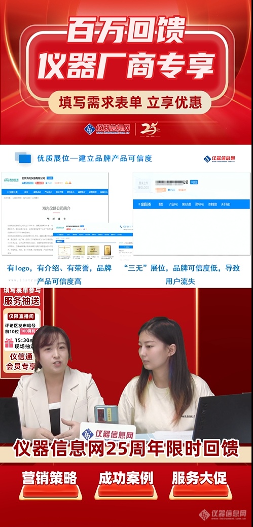 仪器信息网25周年回馈：仪器厂商专享回馈持续升温！