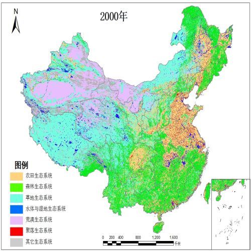 生态系统类型空间分布数据