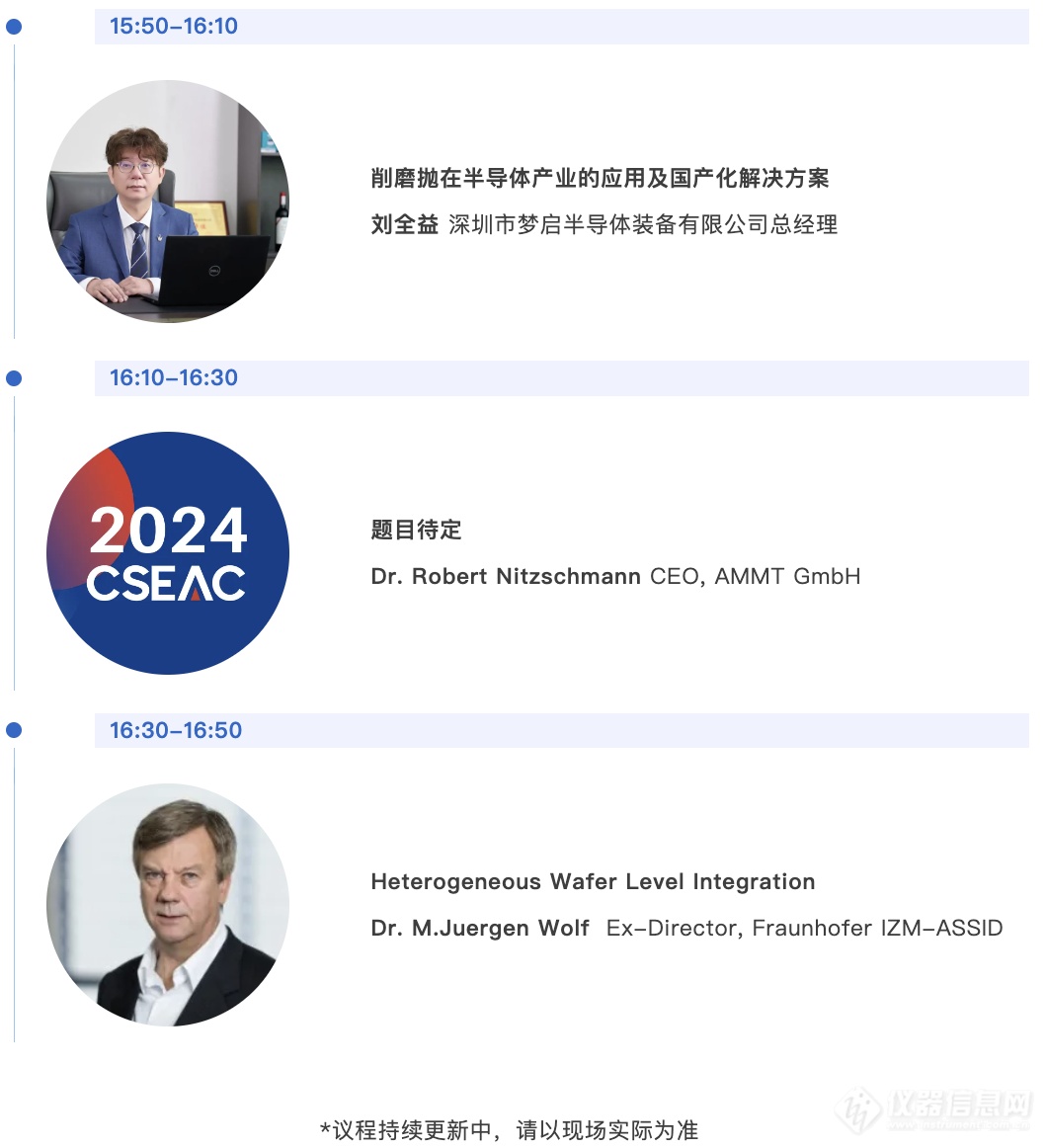 CSEAC 2024先进封装技术与设备材料协同发展论坛议程发布