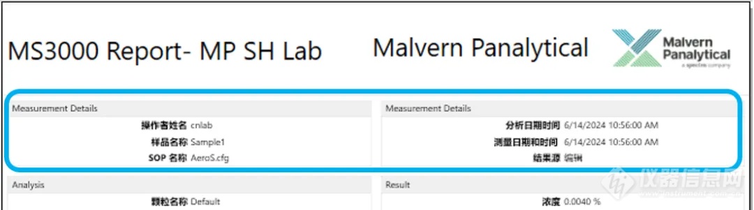 MP工具箱 | MS3000粒度仪报告参数解释