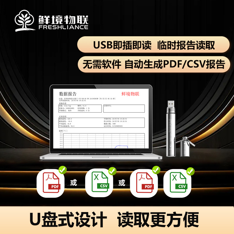 鲜境物联不锈钢温度记录仪lron Tag