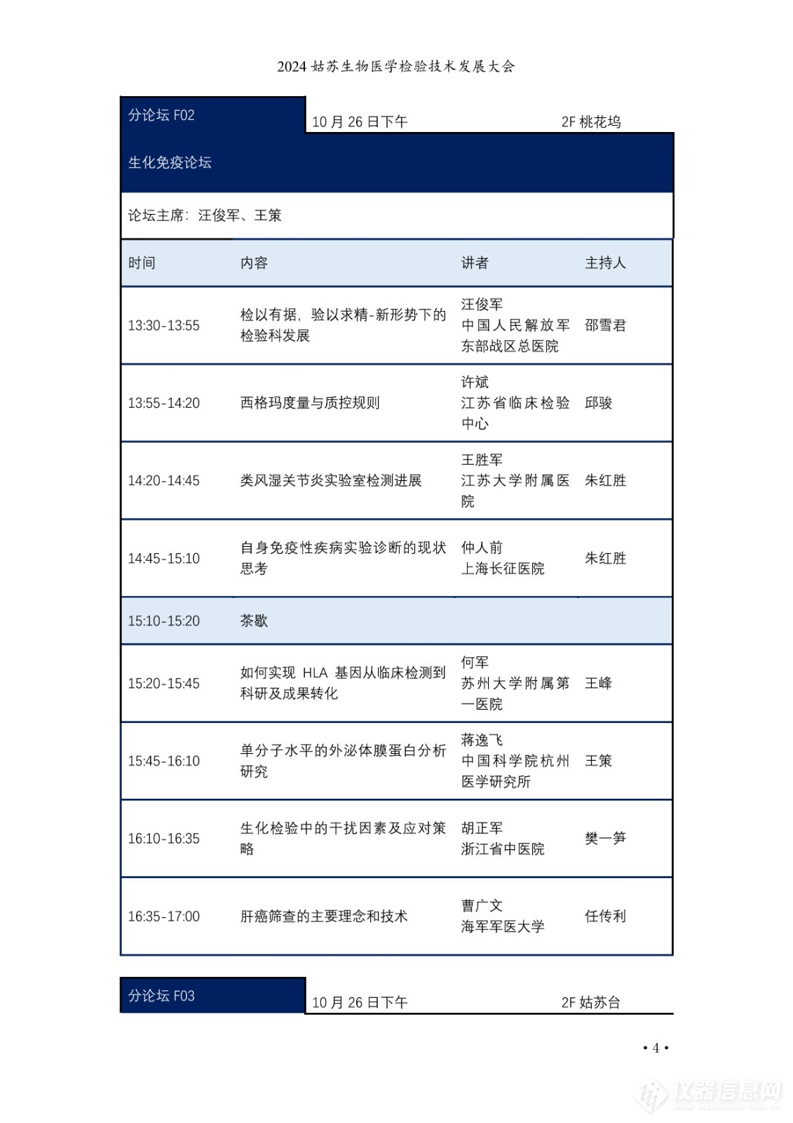 2024姑苏生物医学检验技术发展大会日程公布