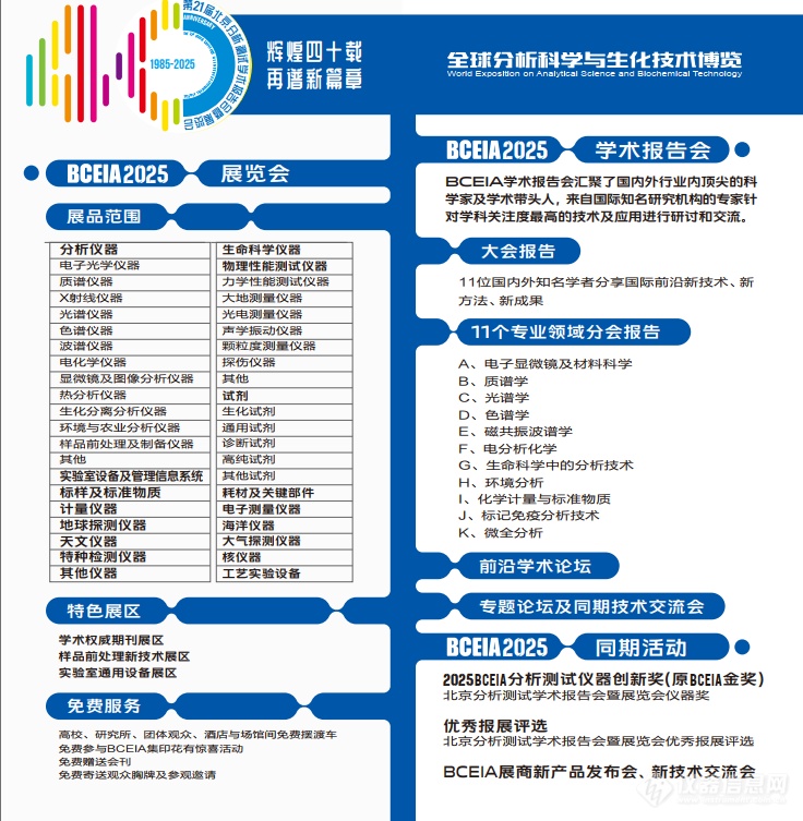 第二十一届北京分析测试学术报告会暨展览会（BCEIA 2025）__会展中心-仪器信息网