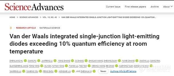 新型PeLEDs突破10%量子效率大关!