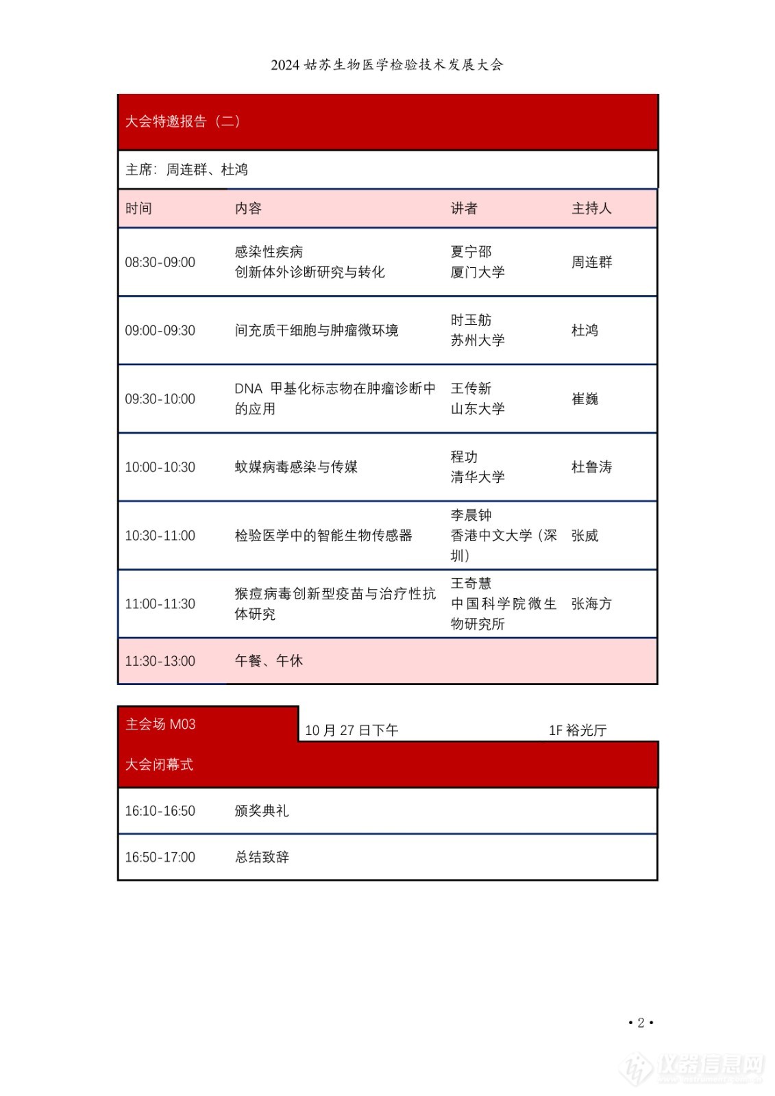 2024姑苏生物医学检验技术发展大会日程公布