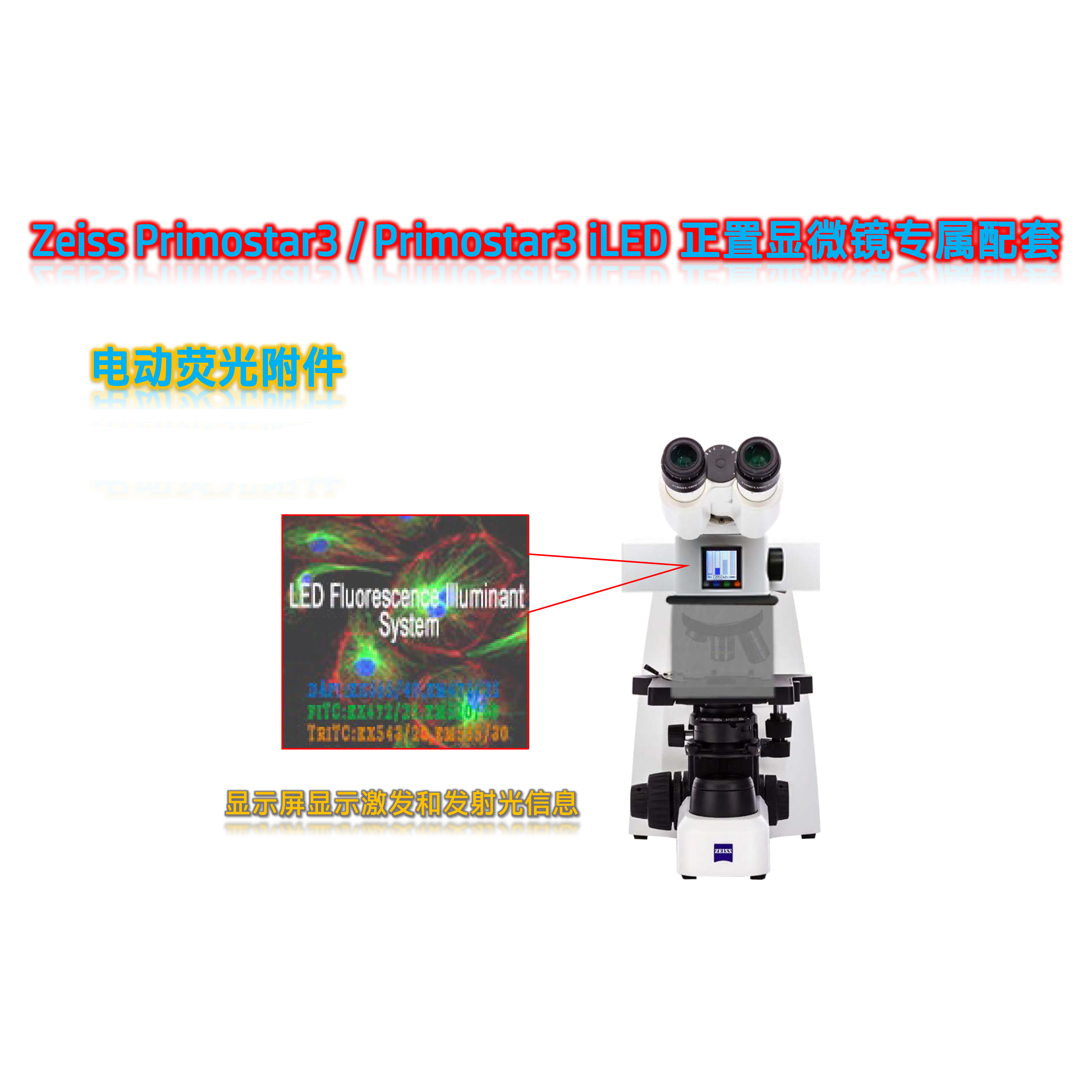 Primostar3显微镜用荧光光源附件PS-UVBGY-E