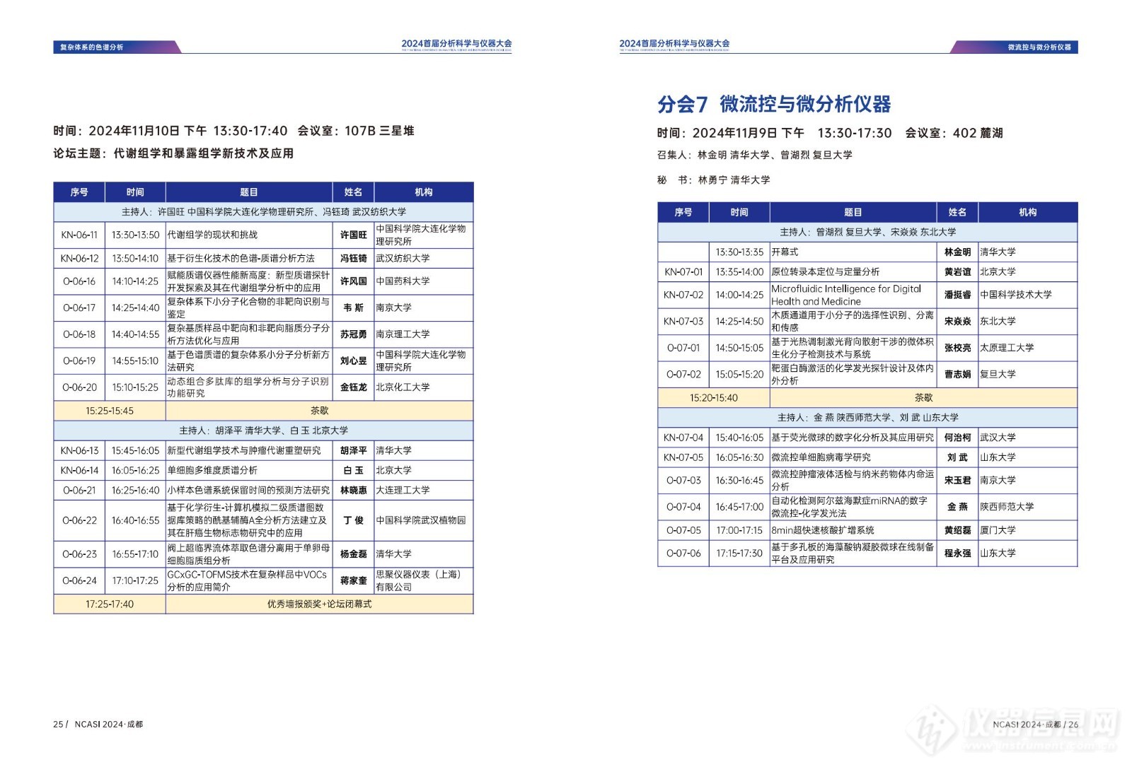 全日程公布|首届分析科学与仪器大会NCASI 2024