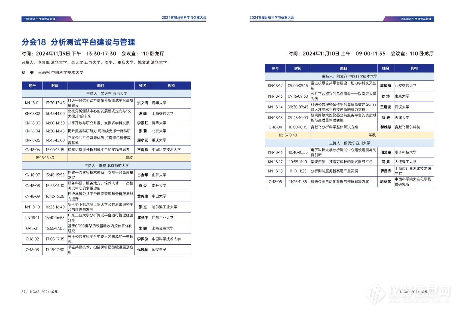 全日程公布|首届分析科学与仪器大会NCASI 2024