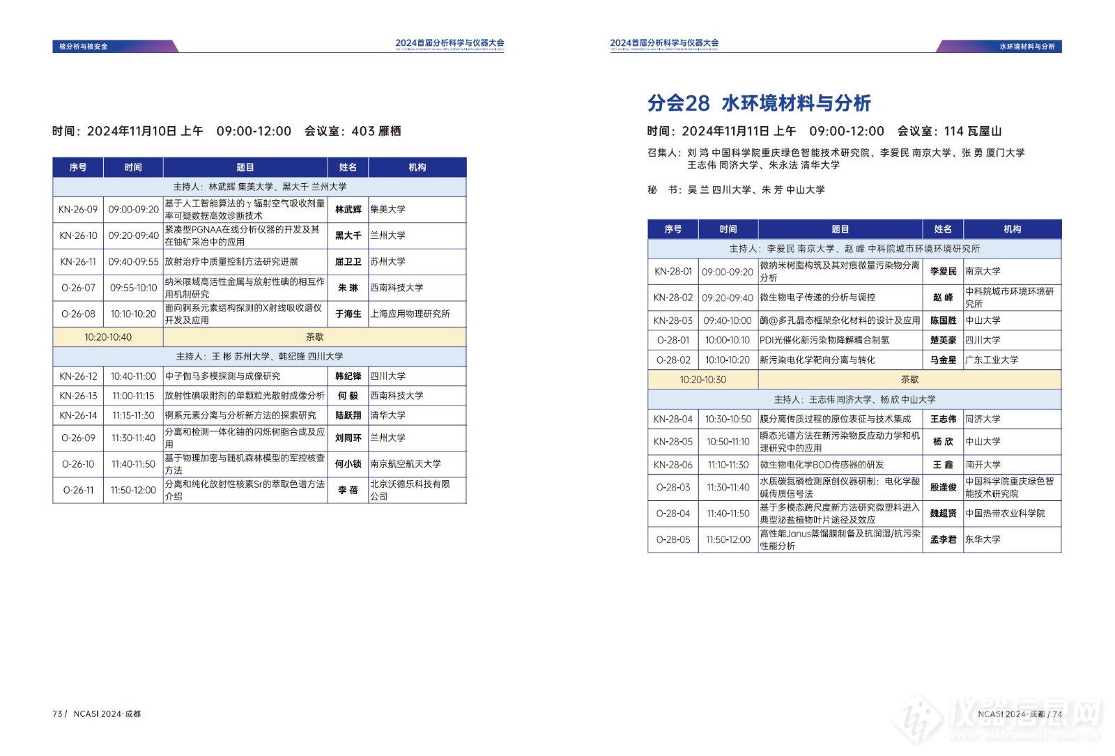 全日程公布|首届分析科学与仪器大会NCASI 2024