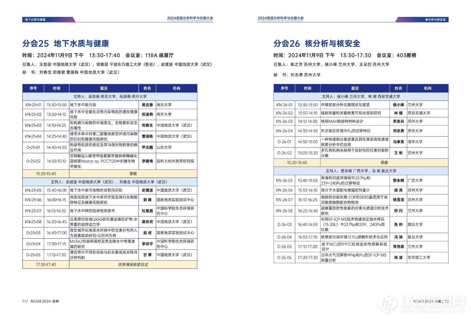 全日程公布|首届分析科学与仪器大会NCASI 2024