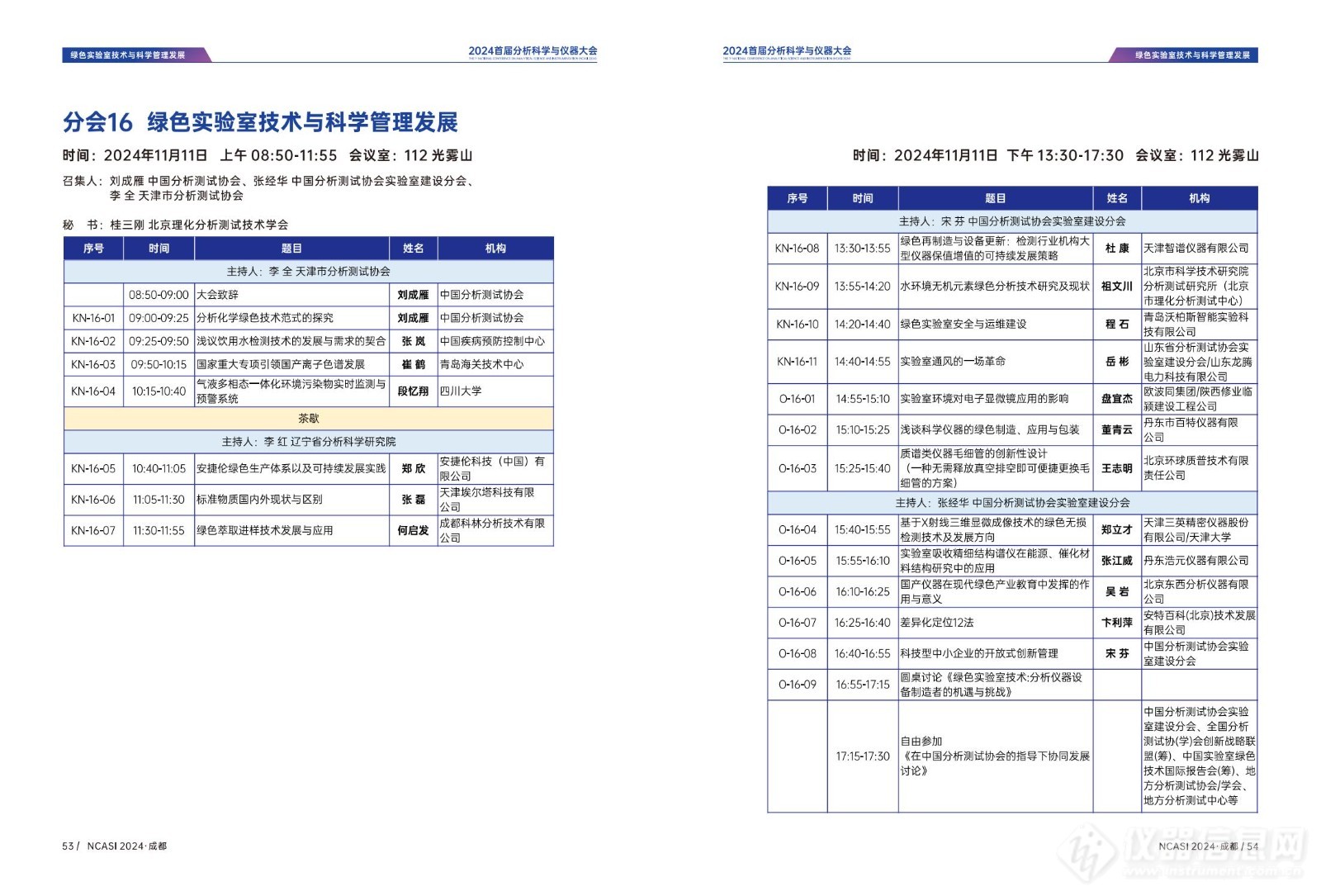 全日程公布|首届分析科学与仪器大会NCASI 2024