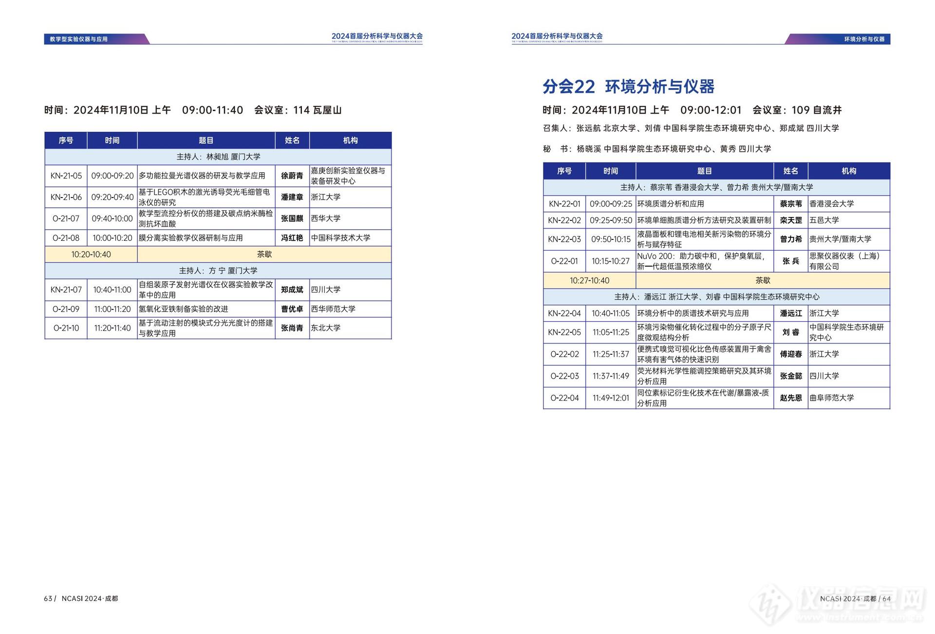 全日程公布|首届分析科学与仪器大会NCASI 2024