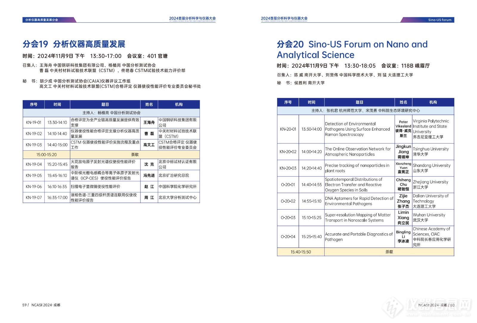 全日程公布|首届分析科学与仪器大会NCASI 2024