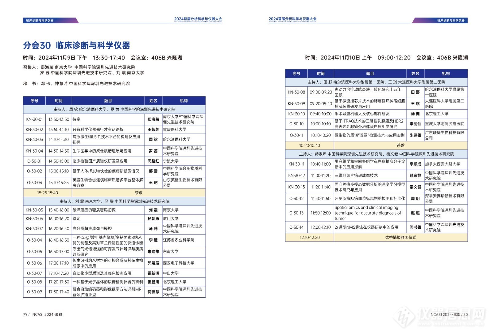 全日程公布|首届分析科学与仪器大会NCASI 2024