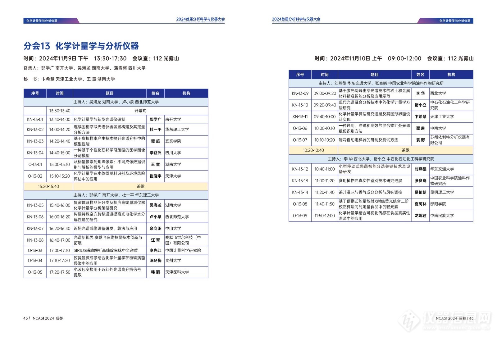 全日程公布|首届分析科学与仪器大会NCASI 2024