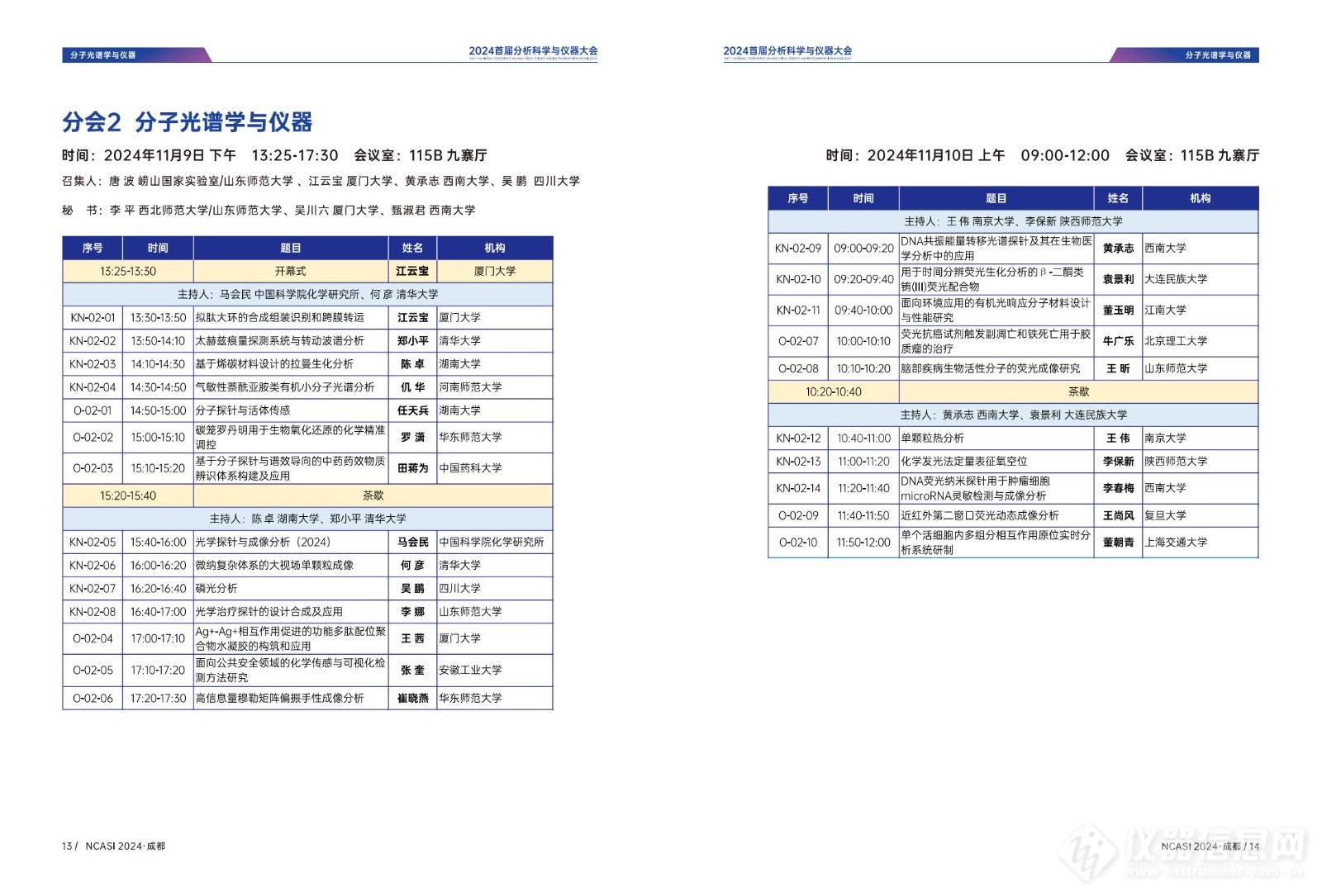 全日程公布|首届分析科学与仪器大会NCASI 2024