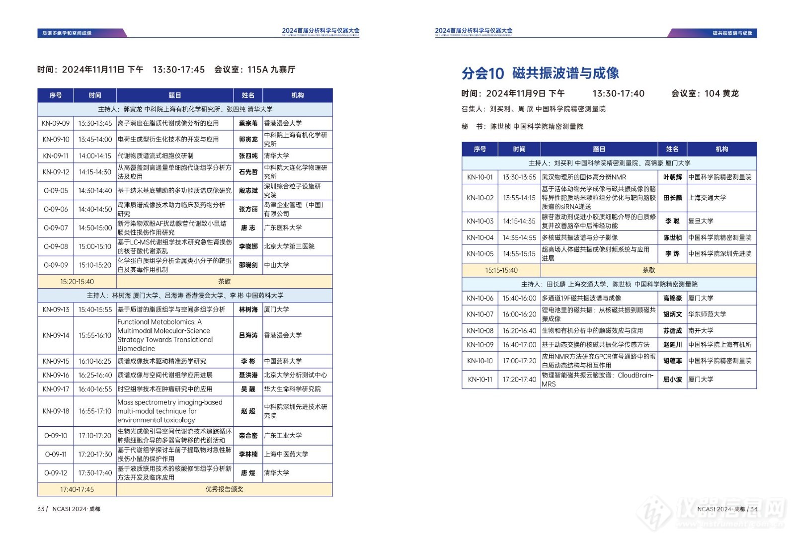 全日程公布|首届分析科学与仪器大会NCASI 2024