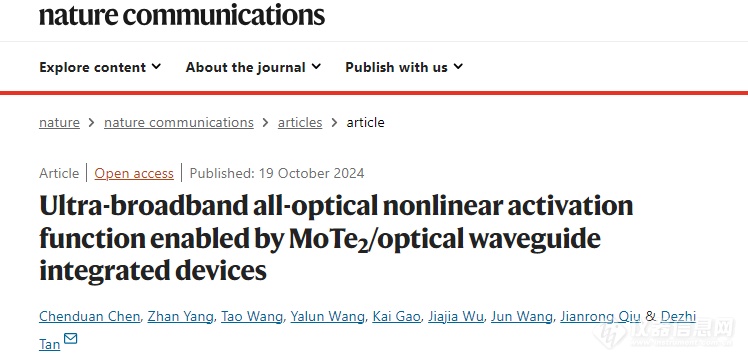 MoTe2助力全光神经网络突破！