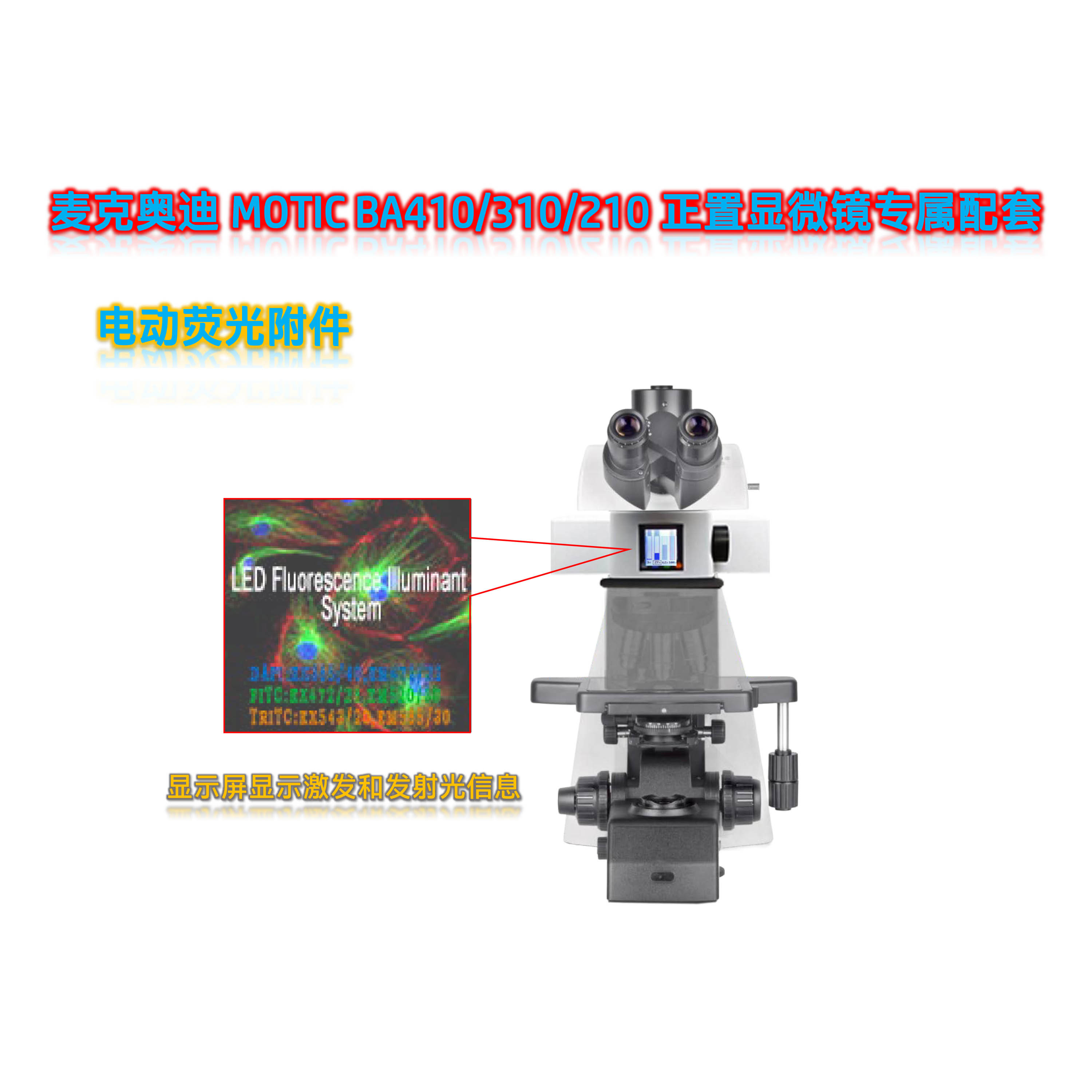 MOTIC BA410显微镜荧光光源附件BA-UVBGY-E