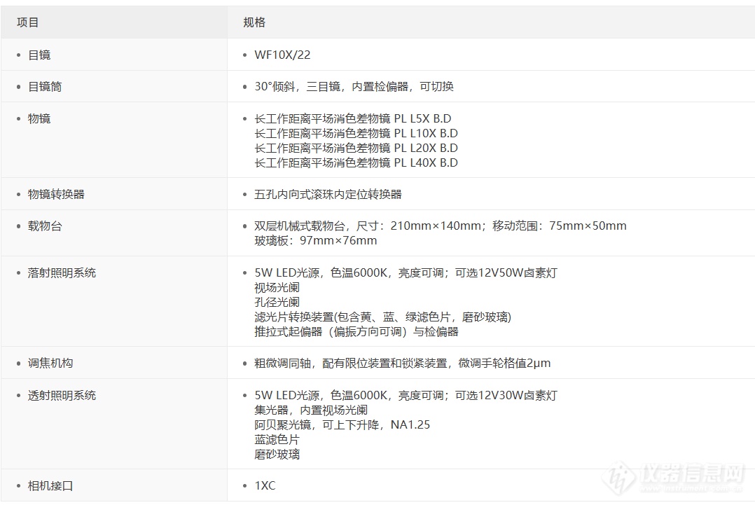 明美 MJ33 透反射明暗场金相显微镜参数.png