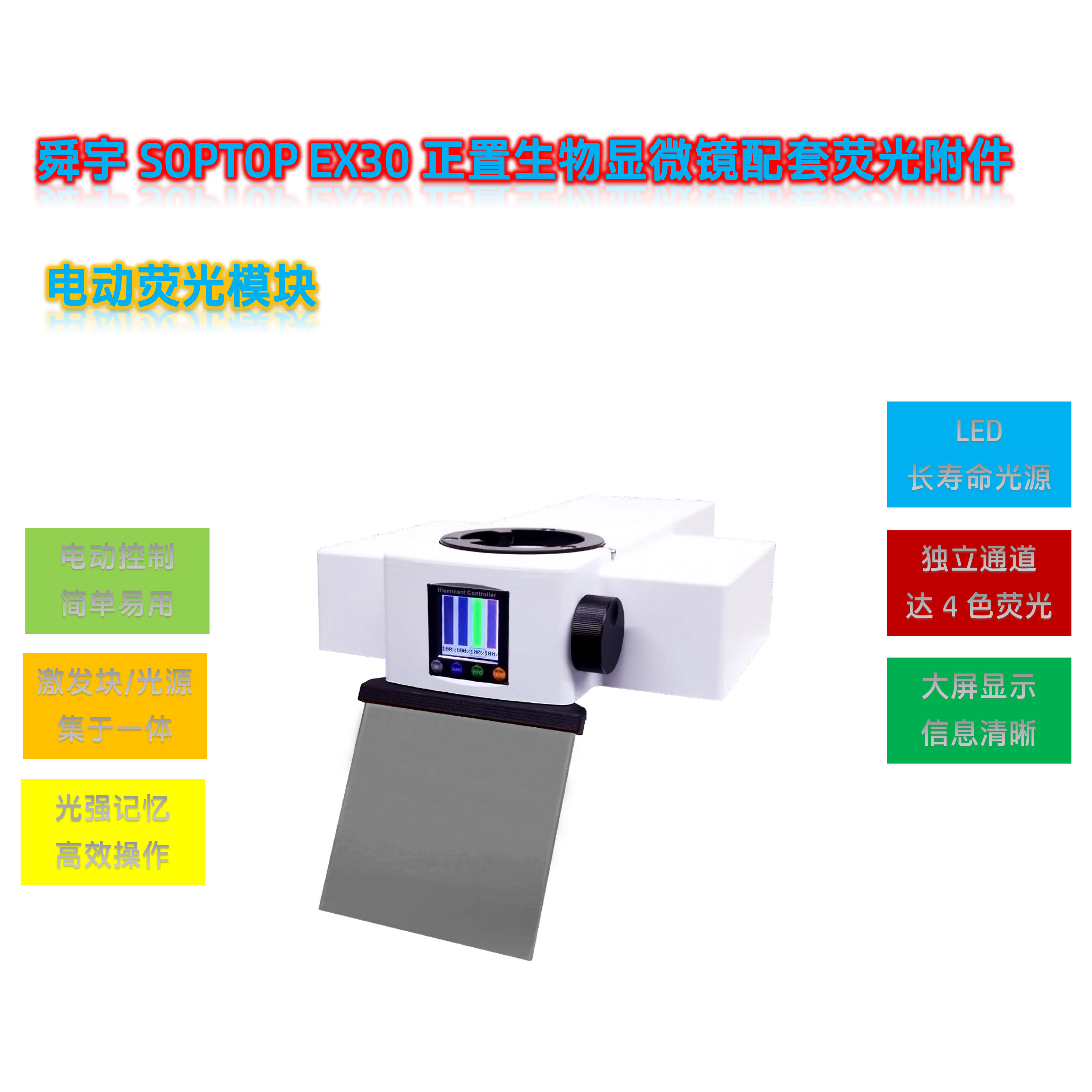 舜宇EX30显微镜荧光模块光源附件EX-UVBGY-E