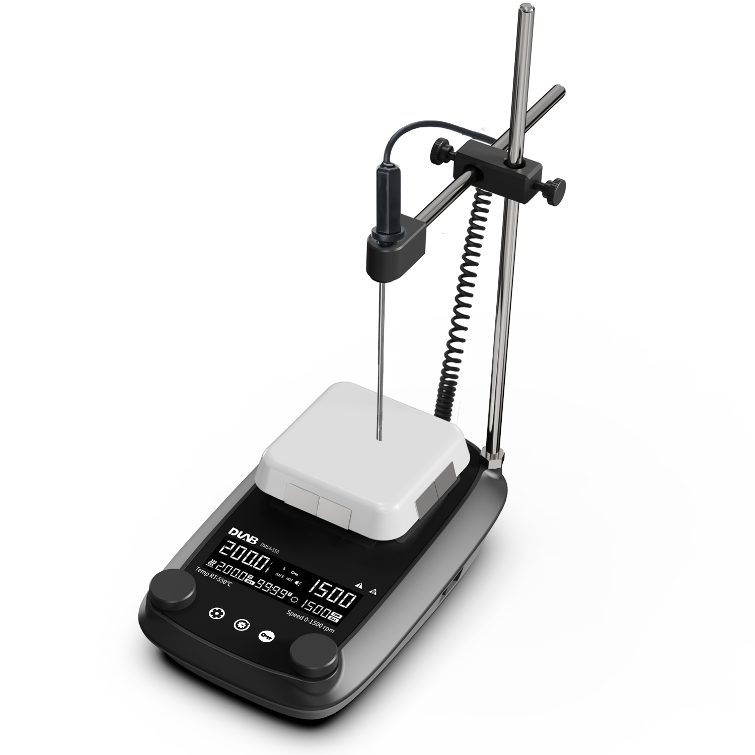 DLAB大龙 DMS4-550 LCD数控4寸玻璃陶瓷盘面加热型磁力搅拌器