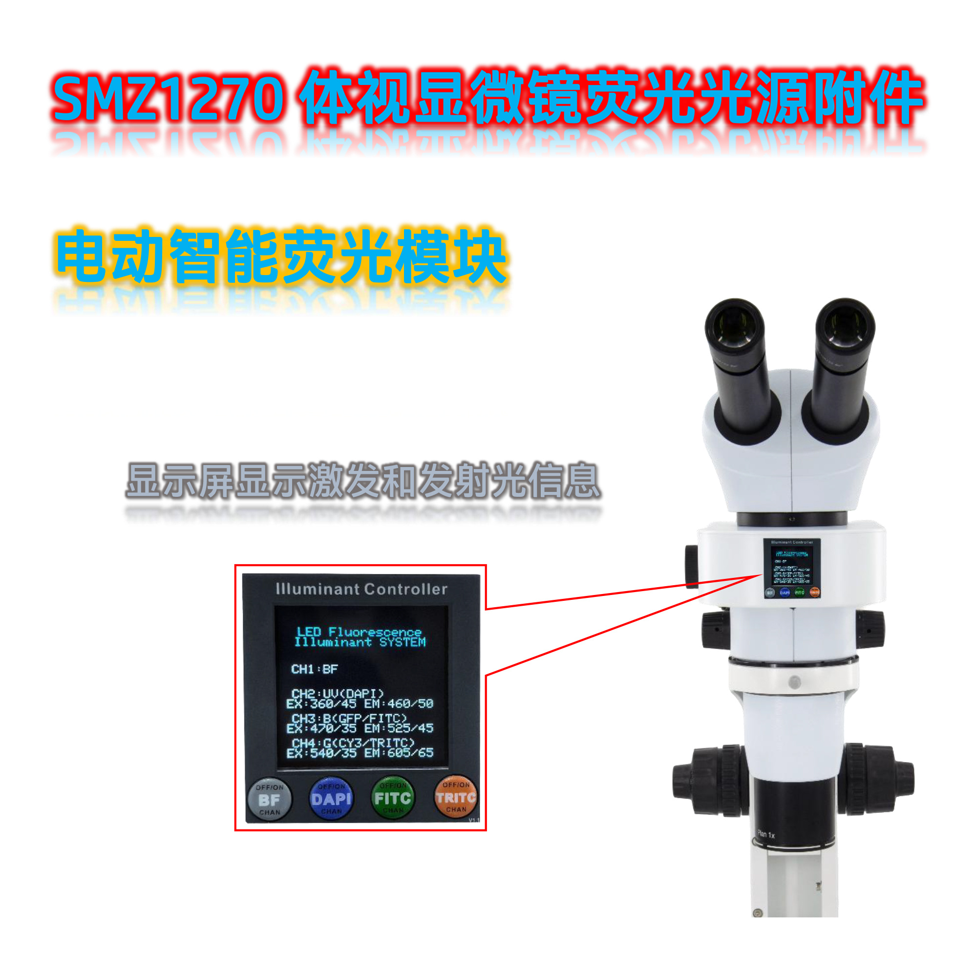 SMZ1270体视显微镜升级荧光光源SMZ-UVBGR-E