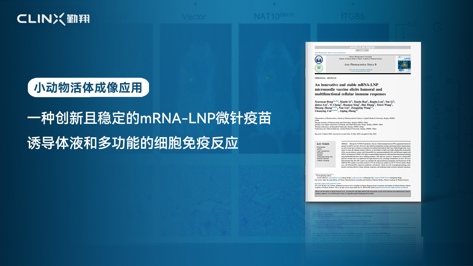 IVScope 小动物活体成像｜新型mRNA-LNP微针疫苗递送系统