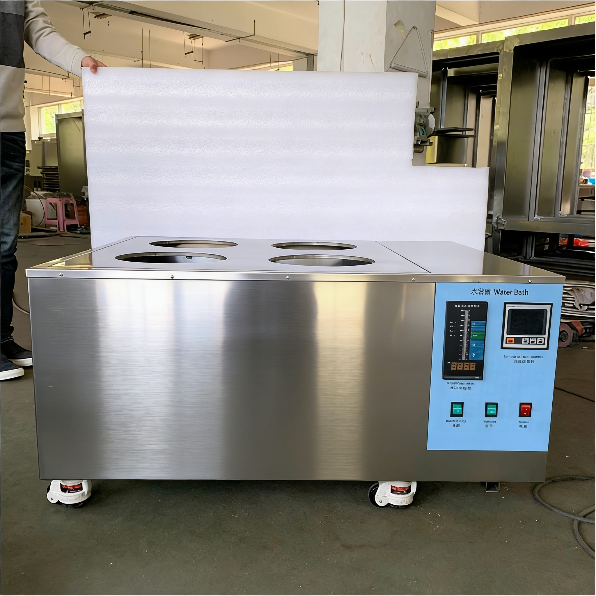 DZ-200L 磁力搅拌水浴锅（按客户要求定制-液位表+彩屏+导流槽）