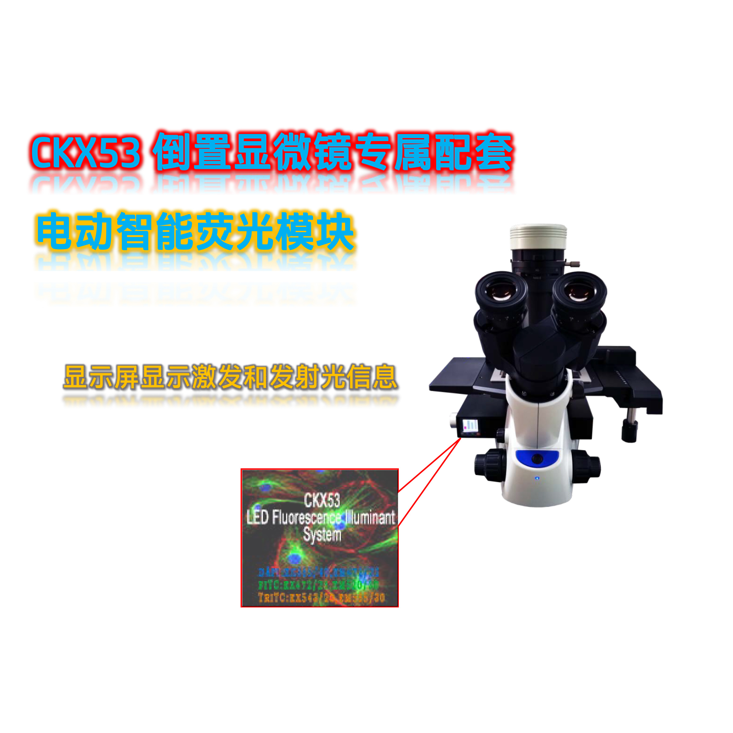 奥伟登(奥林巴斯)CKX53倒置显微镜荧光升级四色LED倒置荧光模块光源附件CKX-UVBYR-ME