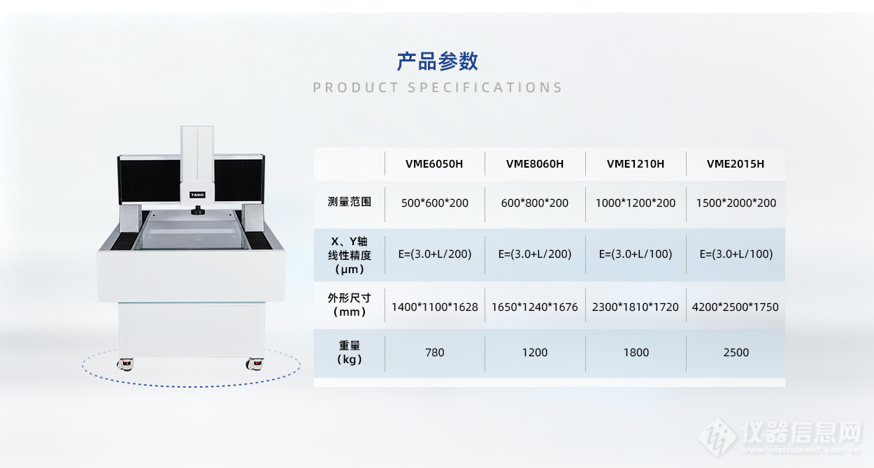 台硕龙门式全自动影像仪配件展示图