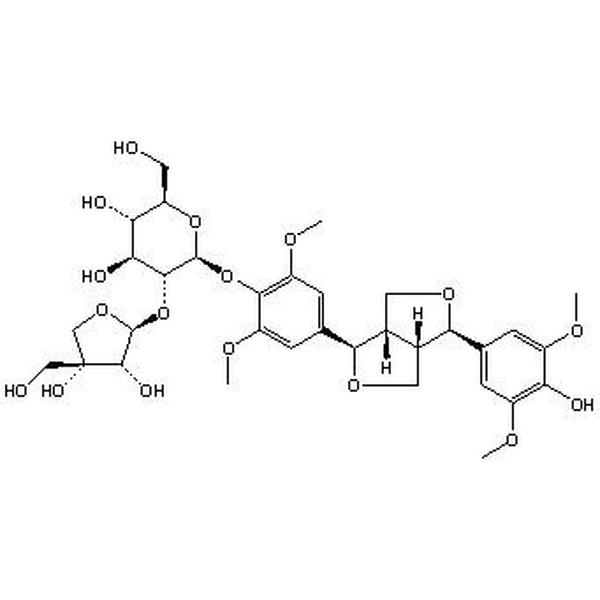 (-)-丁香树脂酚-4-O-β-D-呋喃芹糖基-(1→2)-β-D-吡喃葡萄糖苷