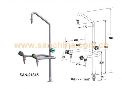 台雄台式三口折角水龙头 SAN-21315A，二十年品质保证