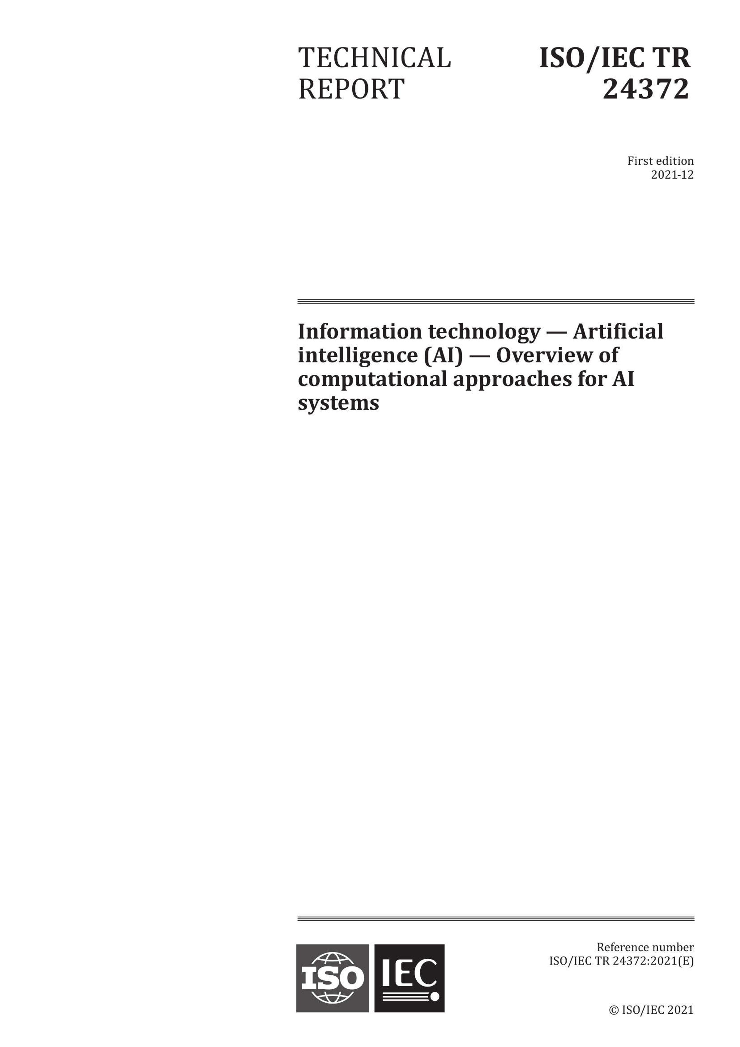 ISOMIEC TR 24372-2021 Information technology  Artificial intelligence (AI)  Overview of computational approaches for AI systems.pdf1ҳ