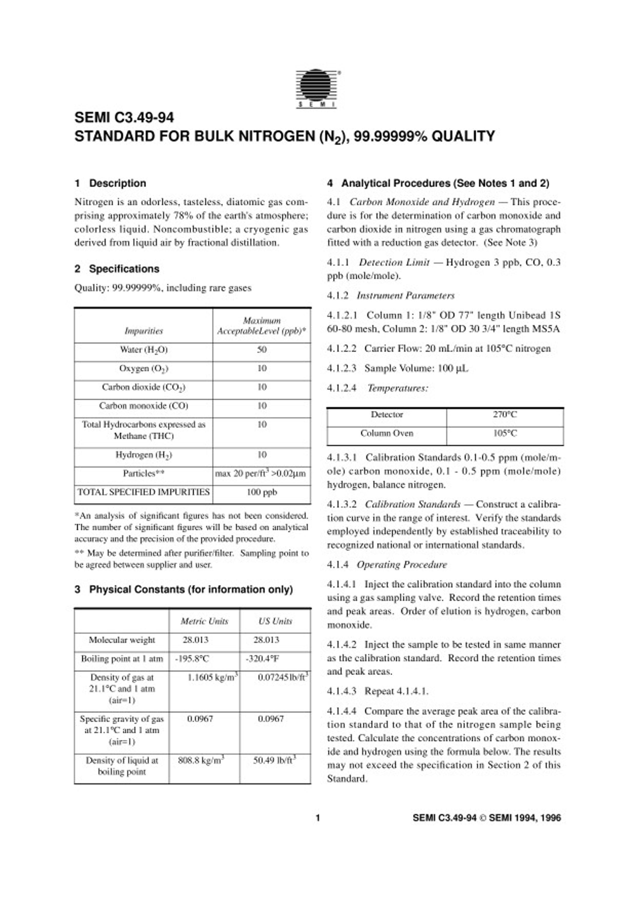 SEMI C3.49-94 STANDARD FOR BULK NITROGEN (N2), 99.99999% QUALITY.pdf1ҳ