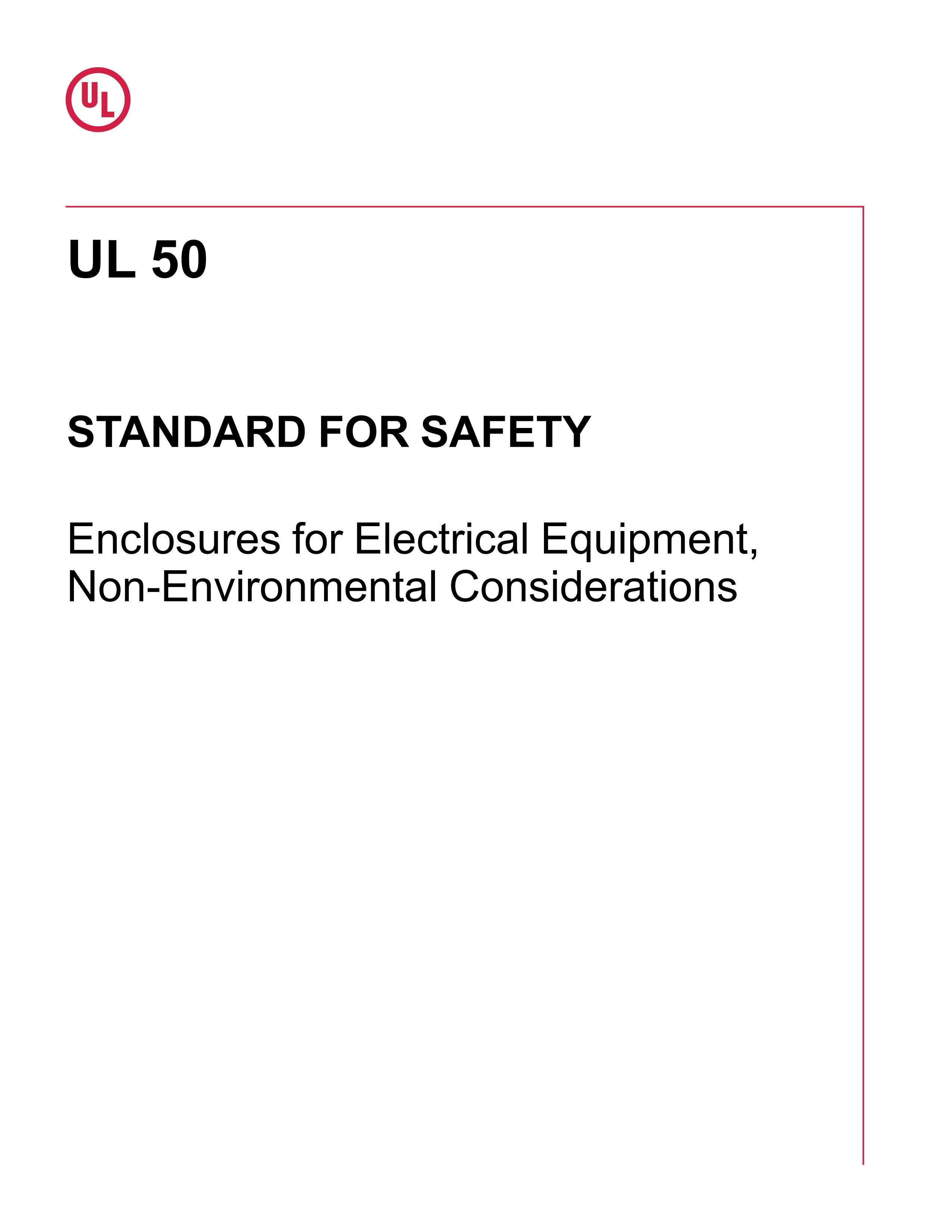 UL 50-2020 Enclosures for Electrical Equipment, Non-Environmental Considerations.pdf1ҳ