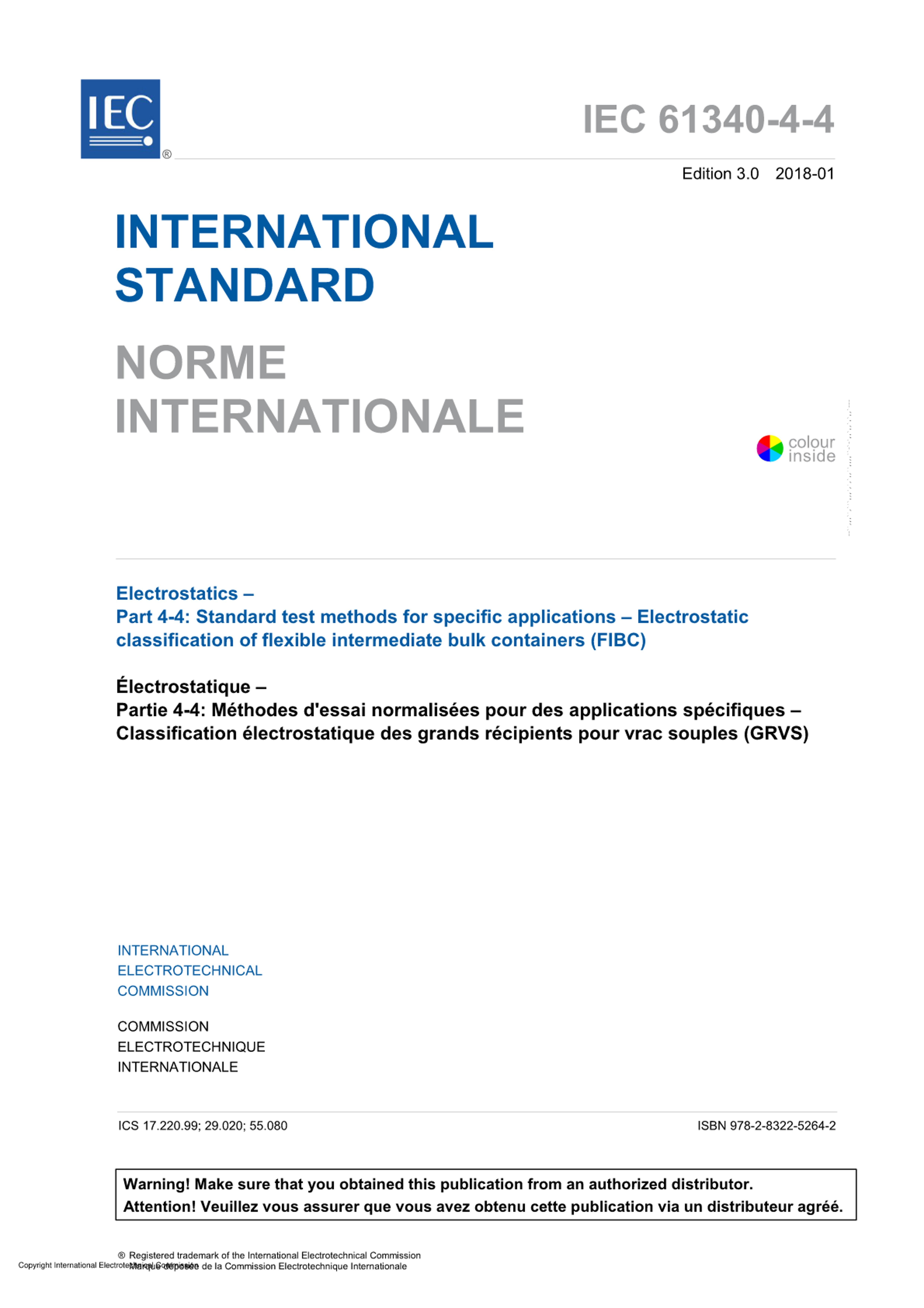 IEC 61340-4-4-2018 Electrostatics - Part 4-4 Standard test methods for  3ҳ