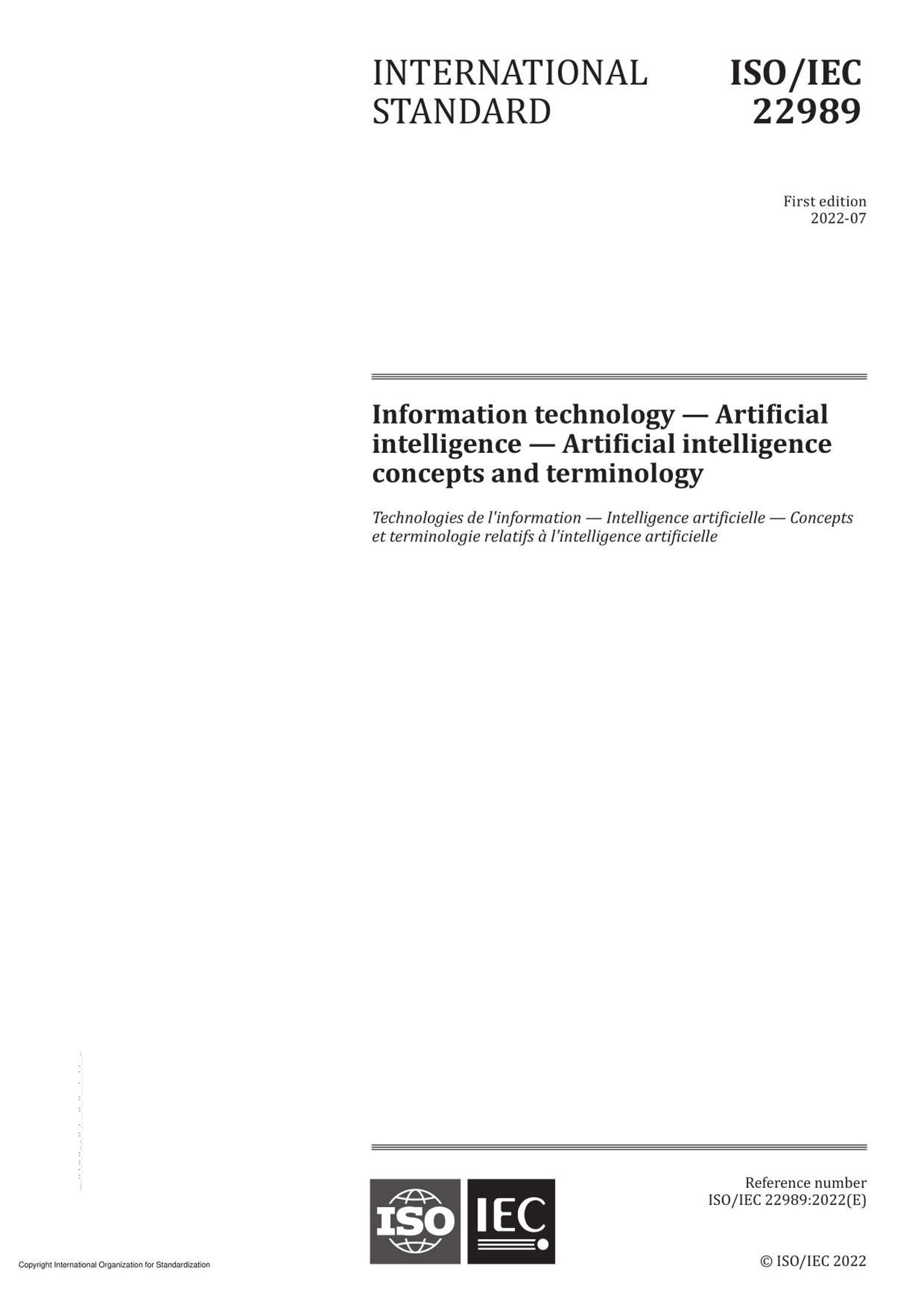 ISOMIEC 22989-2022 Information technology  Artificial intelligence  Artificial intelligence concepts and terminology.pdf1ҳ