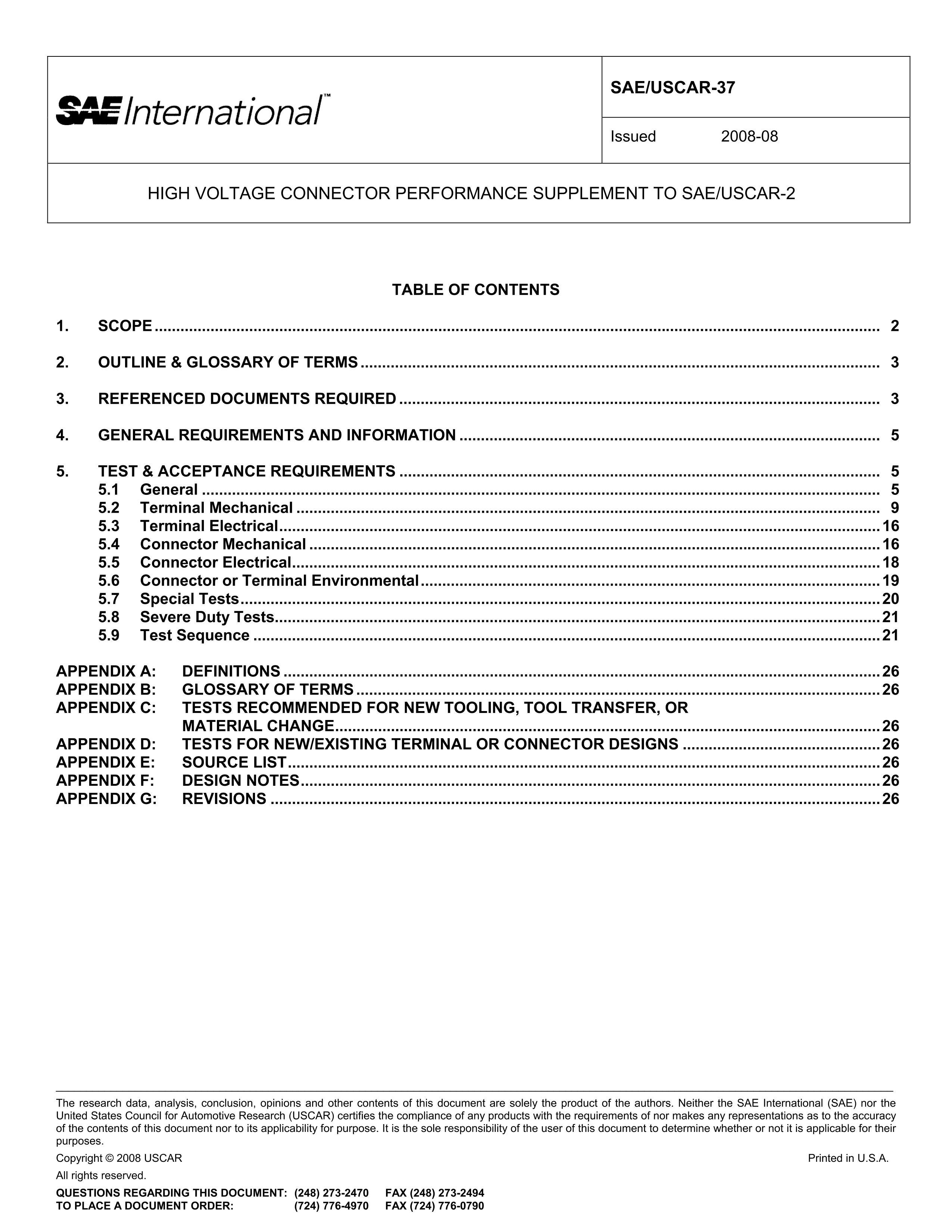 SAE USCAR-37 (Rev 1) 2008_High Voltage Connector Performance Supplement to SAEUSCAR-2.pdf3ҳ