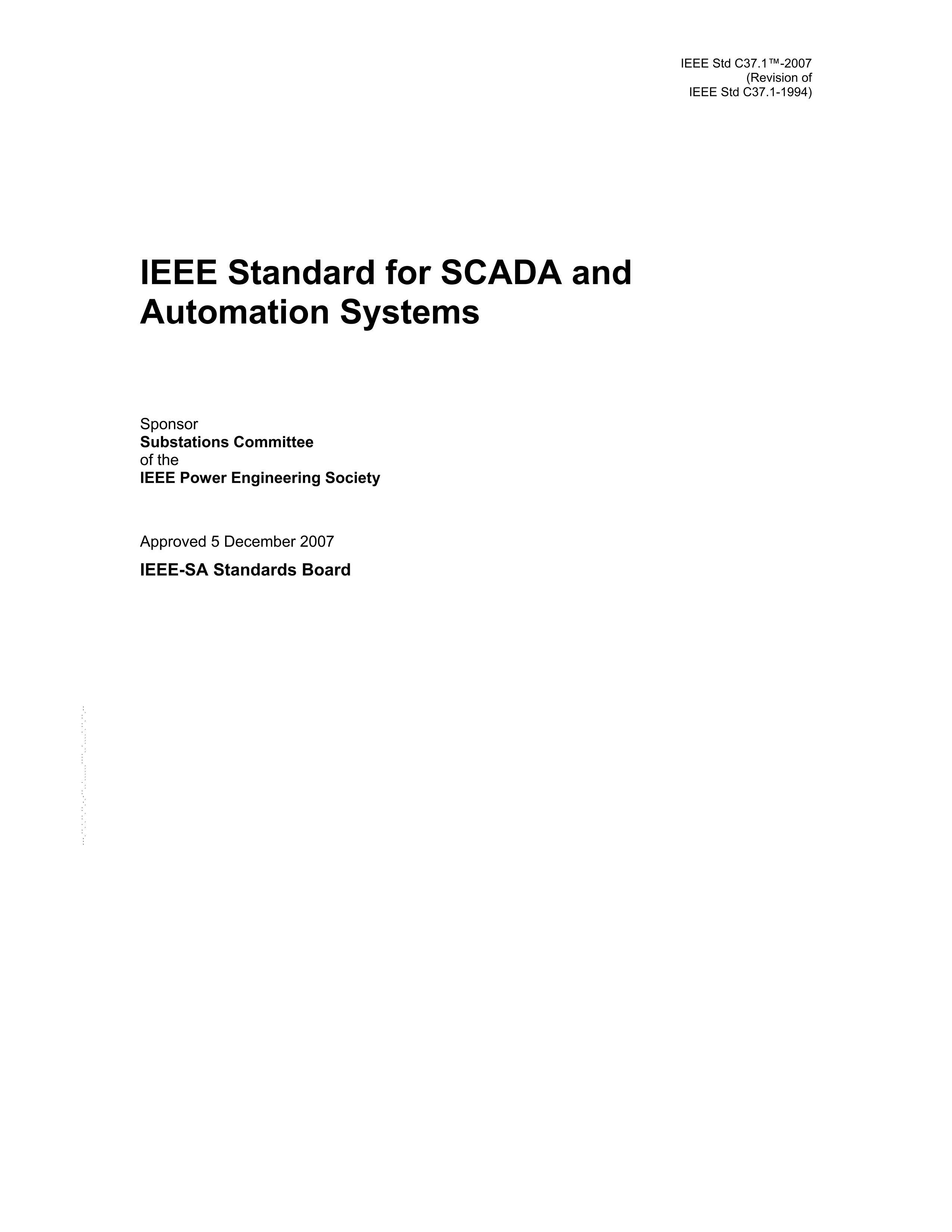 IEEE Std C37.1&#8482;-2007 IEEE Standard for SCADA and Automation Systems..pdf3ҳ