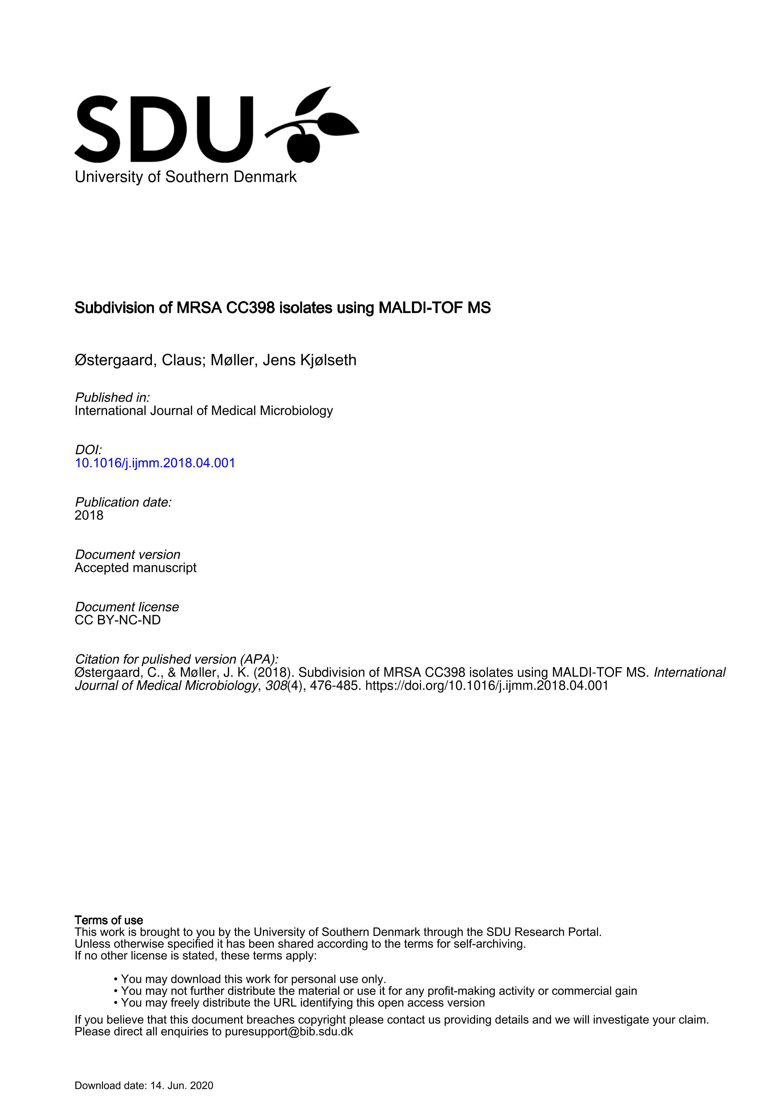 ʹ MALDI-TOF MS  MRSA CC398 ϸ.pdf1ҳ