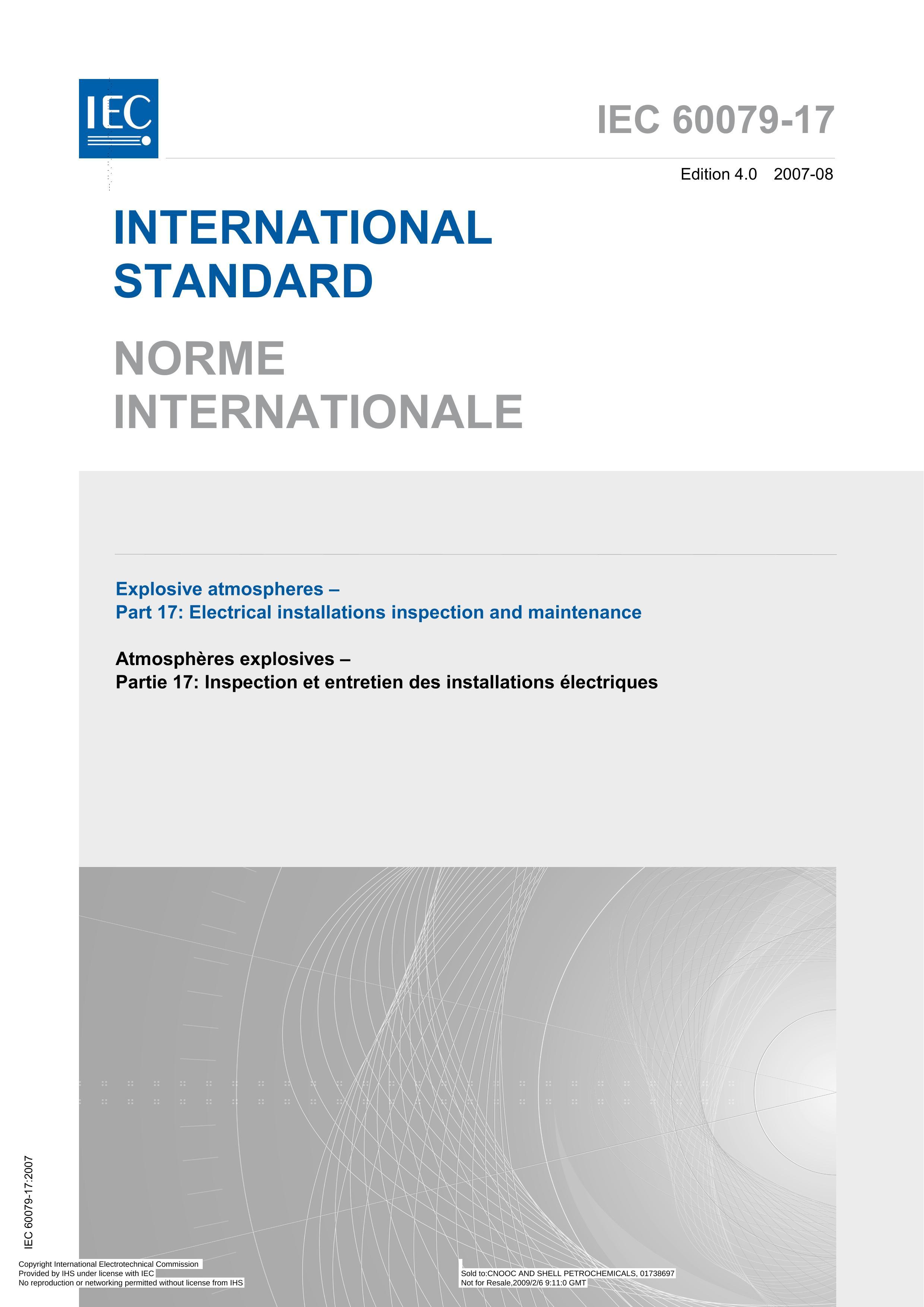 IEC 60079-17-2007 Explosive atmospheres CPart 17 Electrical installations inspection and maintenance.pdf1ҳ