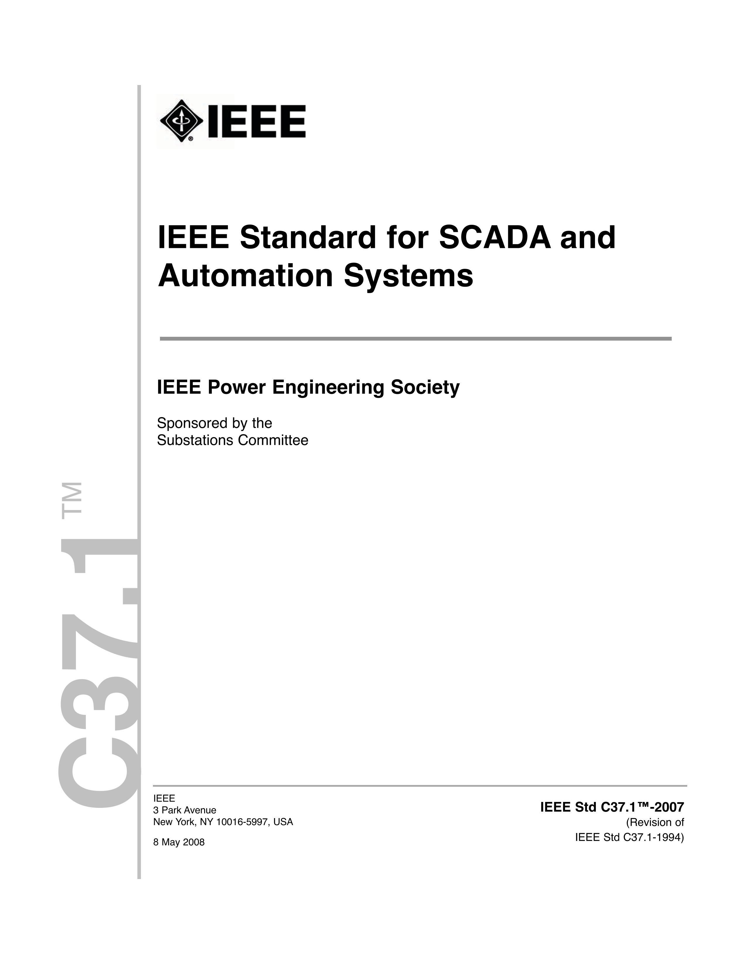 IEEE Std C37.1&#8482;-2007 IEEE Standard for SCADA and Automation Systems..pdf1ҳ