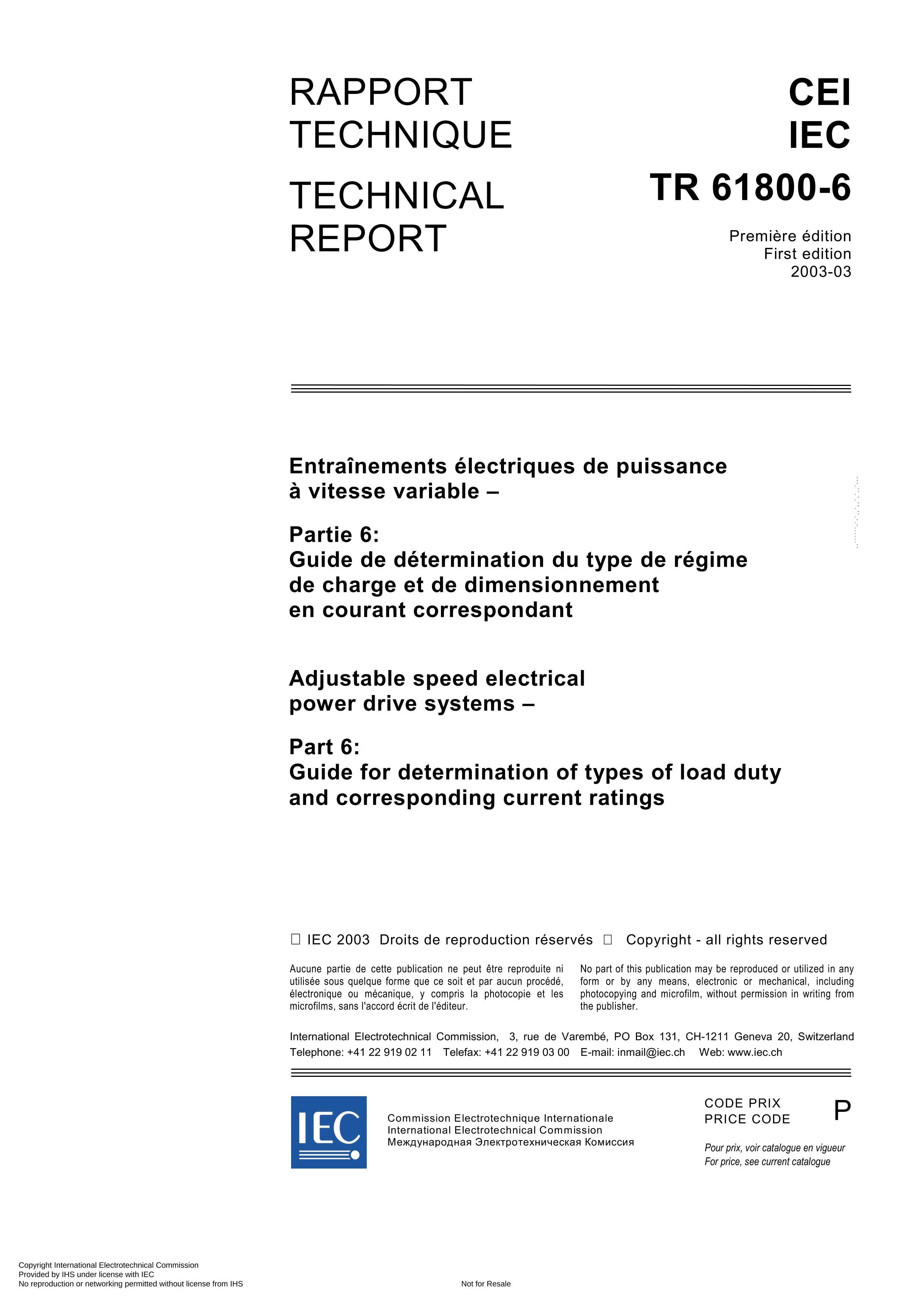 IEC 61800-6-2003 Adjustable speed electrical power drive systems C Part 6 Guide for determination of types  3ҳ